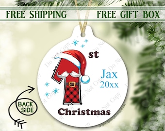1st Christmas | My First Christmas Ornament | Yearly Baby Girl Ornament |Boy Ornament |Baby Gift | Custom Ornament | Christmas Gift for Baby