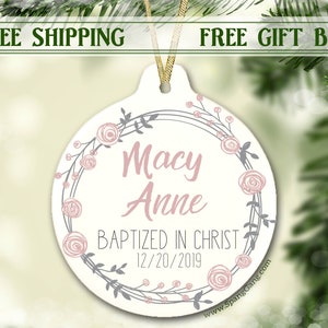 Girl Gift | Baptism Gift | Christening Gift | Personalized Baptism | Baptismal Gift | Girl Baptism Christening | Girl Christmas Ornament