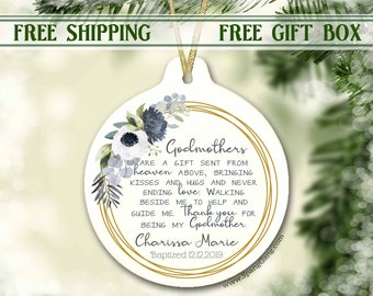 Godmother Keepsake | Godmother Gift | Godmother Thank you | Godmother Ornament | Gift for Godmother | Gift from Godchild, Gift for Godmother