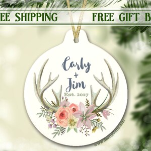 Personalized Engagement Ornament | Engagement Gift | Dated Ornament | Just engaged | Personalized Christmas Ornament | Newlywed Gift