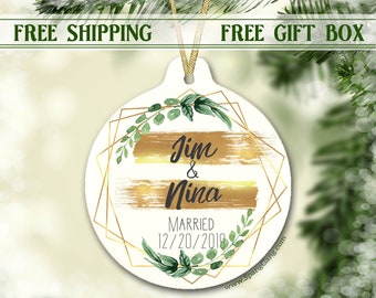 Engagement Christmas Ornament | Wedding Christmas Ornament | Engaged Gift | Engaged Ornament | Engagement Gifts for Couple|Couples Ornament