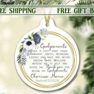 Gift for Godparents | Gift from Godchild | Godparents Gift | Godparents proposal | Godparents Ornament | Baptism Keepsake | Baptism Gift