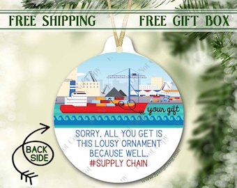 Funny 2021 Ornament Supply Chain |  Gift under 10 under 20 | Last minute Gift | Gift Tag Christmas | Coworker