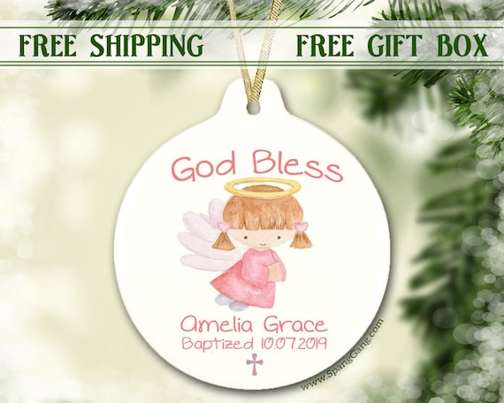Personalized Baptism Ornament for Girl | Personalized Baptism Gift for Girl |  Baptismal Gift | Girl Christening Gift | Goddaughter Gift