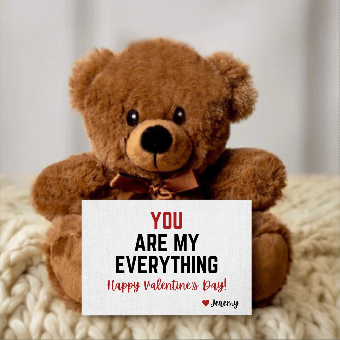 Valentine's Day Teddy Bear Gift Personalized Bear Hug Gift Thinking of