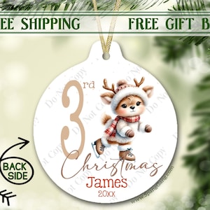 My 3rd Christmas | Personalized Baby&#39;s First Christmas Ornament 2024 | Custom New Baby Gift | Baby Shower Gift | Baby Name Xmas Keepsake