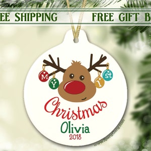 My First Christmas Ornament | Baby&#39;s First Christmas | 1st Christmas | Baby Girl | Baby Boy | Baby Gift | Christmas Gift for New Baby