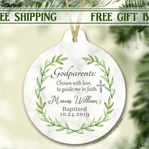 Godparents Ornament | Gift for Godparents | Gift from Godchild | Godparents Gift | Godparents proposal | Baptism Keepsake | Baptism Gift