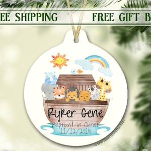 Noah&#39;s Ark Baptism Gift | Girl Christening Gift | Personalized Baptism for Boy | Baptismal Gift Baby | Boy Baptism Christening | Noah&#39;s Ark