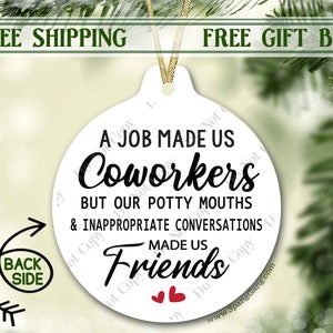 Coworker Funny Ornament | CoWorker Gifts Christmas Ornament | Gift for Colleague | Work Best Friend Gift | Gift Exchange | Work Bestie Gift