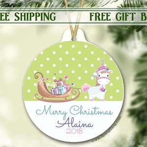 Unicorn Ornament | Christmas Ornament with Name | Personalized Unicorn Ornament Christmas Gift | Unicorn Decoration | Unicorn Christmas Tree