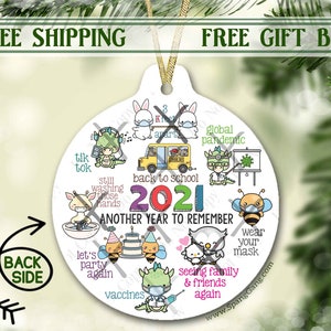 2021 kinderkerstornament | Kerstornament voor kinderen | Ornamentjongen | Ornament meisjes | Ornament in quarantainepandemie | Herinneringen 2021
