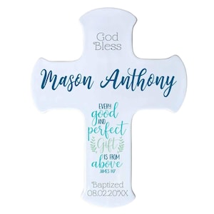 Personalized Cross Baptism Gift | Christening Gift | Custom Baby Shower Gift | Wall Cross | Personalized Baptismal Cross | New baby Gift