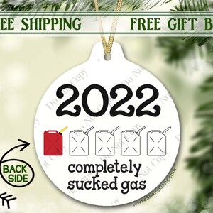 Lustige Gas Christbaumschmuck 2022 | Biden Füllung Gaspreise Energie | Weißer Elefant Geschenk für Freund | Geschenk für Ihn | Geschenk für Sie