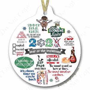 Pandemic Ornament Collage - An ORIGINAL design from Spang Gang Keepsakes | Quarantine 2021 Christmas Tree Ornament | Gift for Him Her