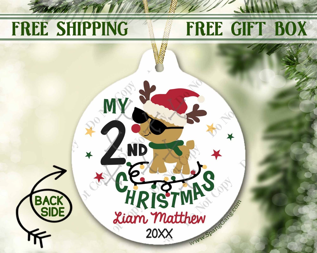 2nd Christmas Ornament Personalized Second Christmas Ornament Christmas