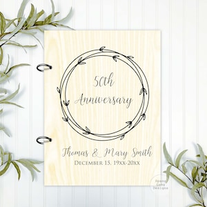 Rangement pour cartes d'anniversaire | Classeur personnalisé pour cartes de vœux | Porte-cartes en bois | Album photo 20e 25e 30e 40e 50e 60e anniversaire