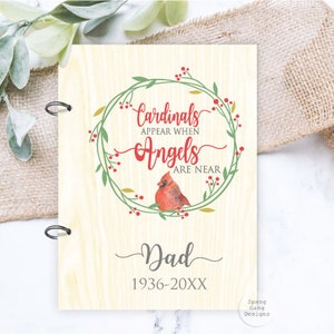 Monument commémoratif de la perte d'un parent | Porte-cartes de sympathie personnalisé | À la mémoire d'êtres chers | Porte-cartes en bois personnalisé | Quand les cardinaux apparaissent
