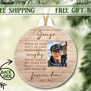 Sympathy Ornament for Grandpa | Mourning Gifts | Photo Memorial Christmas Ornament | Custom Photo Ornament | Loss of Loved One | Loss of Mom