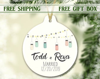 First Christmas Ornament | Wedding Gift | Married | Wedding Gift for Couple | Wedding Ornament | Christmas Ornaments Personalized Year