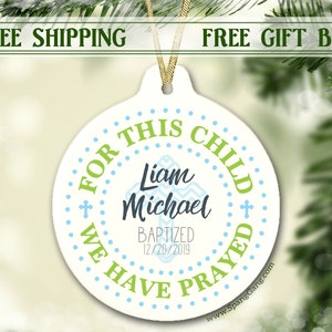 Personalisierte Taufe Ornament für Jungen | Personalisiertes Taufgeschenk für Jungen |  Taufgeschenk | Junge Taufgeschenk | Kundenspezifisches Geschenk für Patenkind