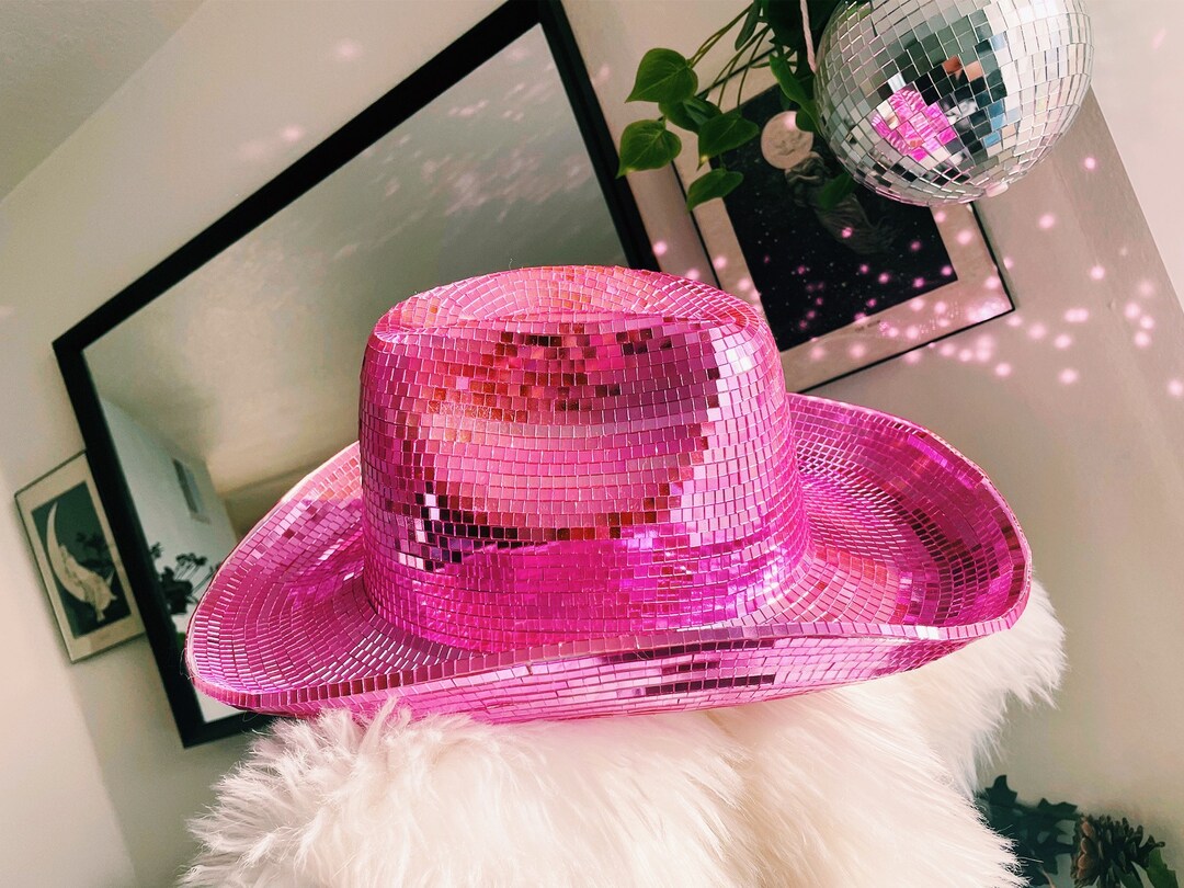 Pink Disco Ball Mirror Ball Cowboy Hat Barbie Inspired Limited Edition ...