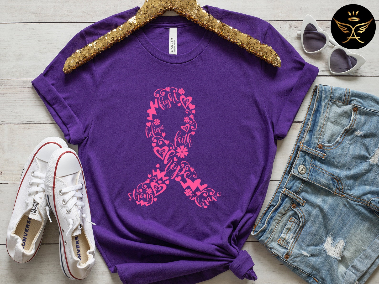 Breast Cancer Shirt Cancer Ribbon Shirt Pink Ribbon Shirt Etsy