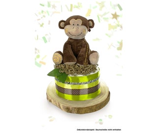 Diaper Cake Neutrale SAFARI BABY voor jongens en meisjes + Baby Music Music Clock (Monkey / Lullaby) Cadeau voor de geboorte