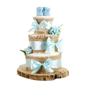 Torta di pannolini TUTTA IUTA | Regalo nascita per maschietto, baby shower baby shower | compreso il biglietto di auguri