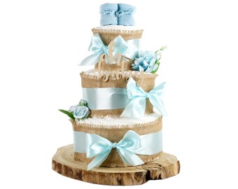 Diaper Cake ALL JUTE | Gift for birth for baby boy, baby shower baby shower | incl. greeting card