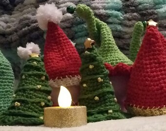 Egg warmer, Christmas tree, Santa hat, fir tree, elf hat, Christmas decoration, New Year's Day, Easter bunny, shabby chic, country house