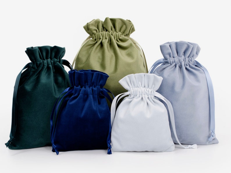 Confezione da 2 sacchetti in velluto di alta qualità, sacchetti in tessuto per regali nelle misure immagine 4