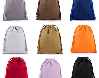 2 piece cloth bag linen bag linen bag gift bag jewelry bag wedding bags in 3 sizes