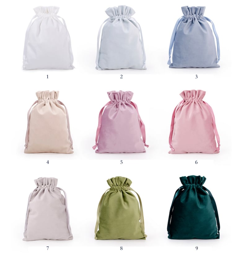 Pack of 2 high-quality velvet bags, fabric bags for gifts in sizes image 6