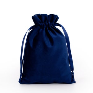 Pack of 2 high-quality velvet bags, fabric bags for gifts in sizes 12. Dunkelblau