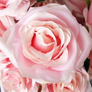 10 Rosen als Strauß, Vintage Kunst-Blumen Blumenstrauß als Dekoration Rosa Bild 3