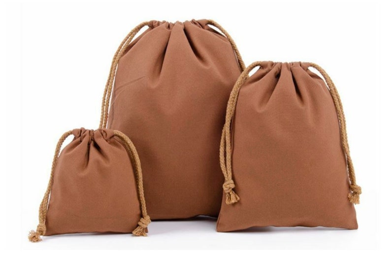 Pack of 2 high-quality cotton bags, fabric bags, gift bags, jewelry bags in 3 sizes Braun