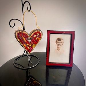 Memorial Mosaic Heart | Handmade Keepsake for Loss of Loved One | Tribute Gift |Celebration of Life Art | Custom Remembrance