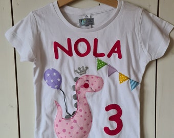PRIPI*Camiseta Dino Princess para niñas - bajo pedido también con nombre, número y puntos en la espalda
