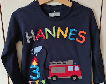 PRIPI*Camiseta de cumpleaños de bomberos con número - bajo pedido también con nombre