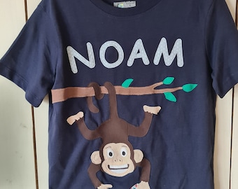 PRIPI*Camiseta de cumpleaños mono con número incluido *con nombre si lo desea*