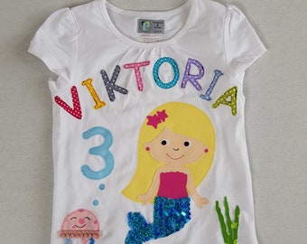 PRIPI*Camisa sirena con lentejuelas *bajo pedido con nombre*número niña