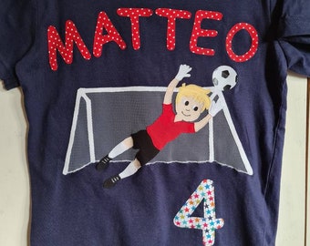 PRIPI* Camiseta de cumpleaños de portero con dorsal * con nombre a petición * Fútbol