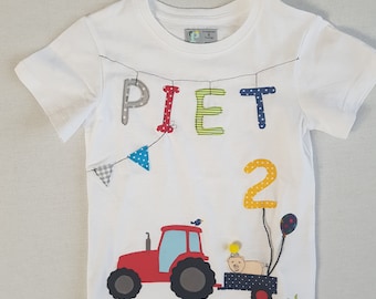 PRIPI*Camiseta de cumpleaños tractor*con nombre y número a petición*Tractor*Tractor