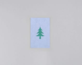 Mini Postkarte, Holzschliffpappe, Weihnachten, XMas, Tannenbaum, christmas tree // Minikarte Holzschliff Vivi XMas Baum