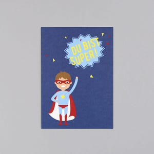 Postkarte, Holzschliffpappe, Superheld // Postkarte Clark Superboy