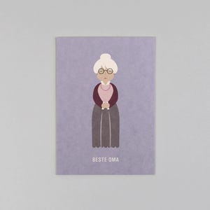 Postkarte, Holzschliffpappe, Großmutter, Lieblingsmensch // Postkarte Oma Holzschliff