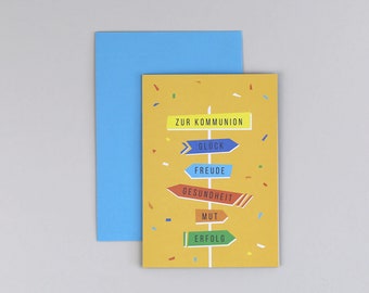 Communion card, signpost, greeting card with envelope // Folding card Joshua