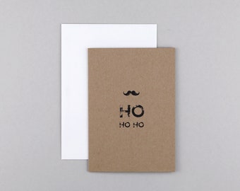 Christmas card, Merry Christmas, Santa, Hohoho, greeting card with envelope // Folding card Steven Ho