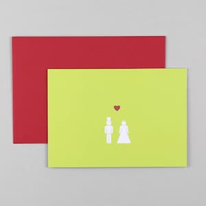 Hochzeitskarte, Glückwunschkarte, Mann und Frau, Piktogramm, Grußkarte mit Umschlag // Klappkarte Mary